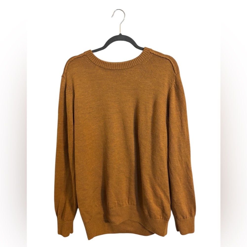 L.L. Bean‎ Tan Merino Wool Pullover Sweater Men’s Large Regular